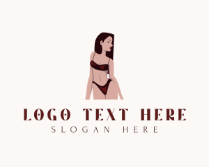 Lingerie - Sultry Swimsuit Girl logo design