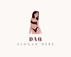 Woman - Sultry Swimsuit Girl logo design