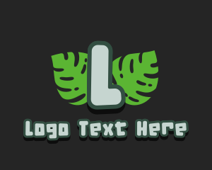 Hawaiian - Stone Age Jungle Letter logo design