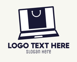 Online Shop - Online Laptop Shopping Bag logo design