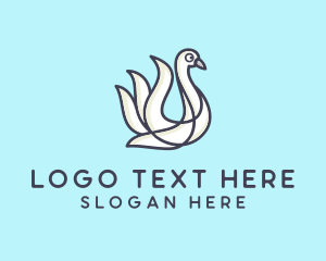 Migrate - Lake Swan Bird logo design