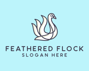 Geese - Lake Swan Bird logo design