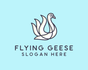 Geese - Lake Swan Bird logo design