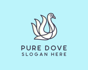 Lake Swan Bird logo design