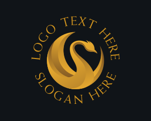 Gold - Fancy Golden Swan logo design
