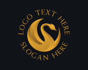 Fancy Golden Swan logo design