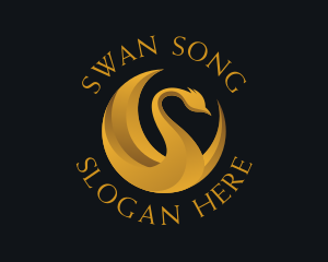 Fancy Golden Swan logo design