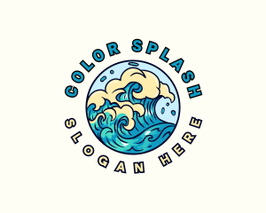 Ocean Wave Surfing logo design