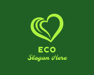 Eco Love Heart logo design