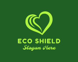 Eco Love Heart logo design