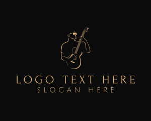 Recording Studio - Guitar Music Performer logo design