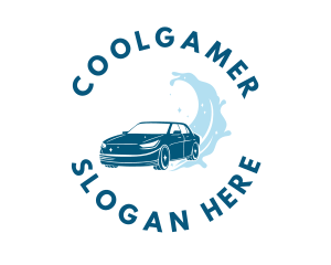 Blue Auto Car Wash Logo