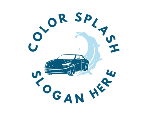 Blue Auto Car Wash logo design