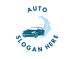 Blue Auto Car Wash logo design