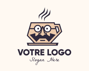 Latte - Coffee Cup Barista Man logo design