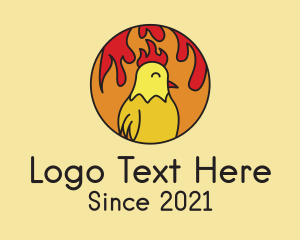 Poultry Farm - Spicy Chicken Flames logo design