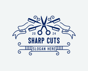 Scissors - Barbershop Comb Scissors logo design