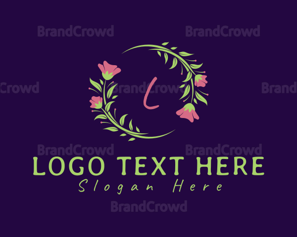 Botanical Flower Wreath Logo