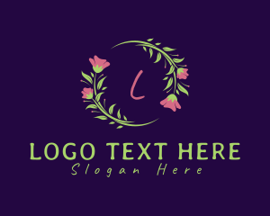 Invitation - Botanical Flower Wreath logo design