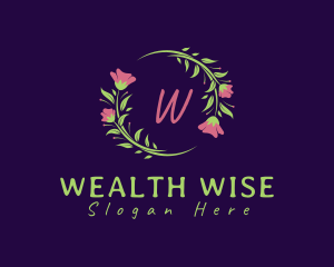 Botanical Flower Wreath Logo