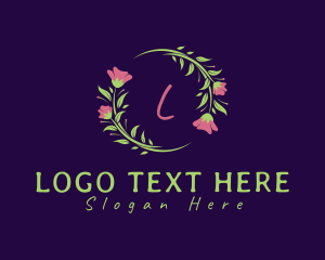 Wreath - Botanical Flower Wreath logo design