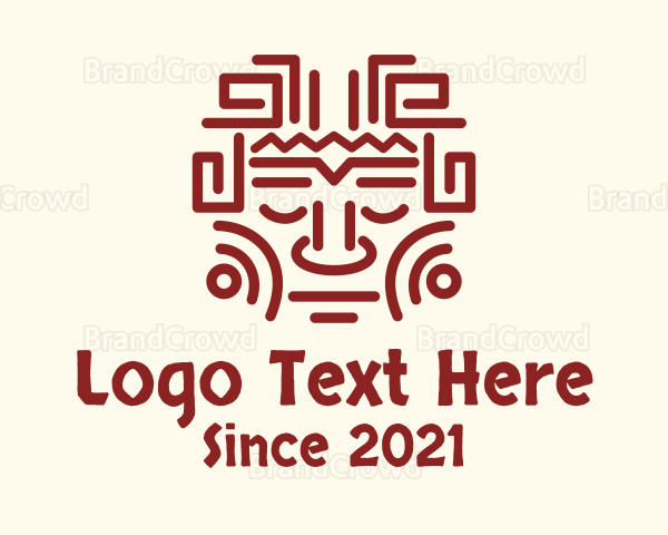 Mayan Tribal Face Logo
