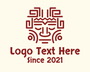 Side View - Mayan Tribal Face logo design