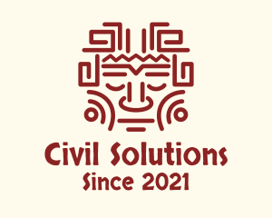 Mayan Tribal Face logo design