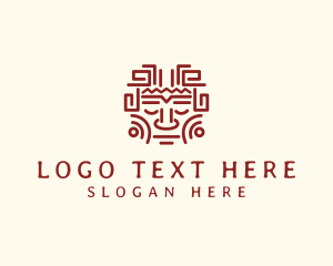 Abstract - Mayan Tribal Face logo design