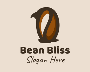 Penguin Coffee Bean logo design