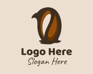 Latte - Penguin Coffee Bean logo design