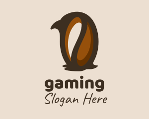 Caffeine - Penguin Coffee Bean logo design