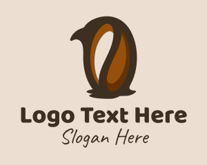 Caffeine - Penguin Coffee Bean logo design