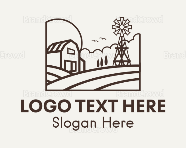 Rustic Windmill Farm Logo