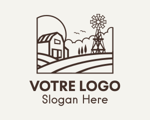 Mill - Rustic Windmill Farm logo design