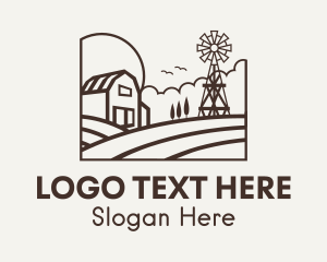 Rustic Windmill Farm Logo