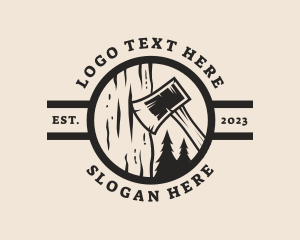 Log - Axe Tree Logger logo design