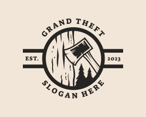 Logger - Axe Tree Logger logo design