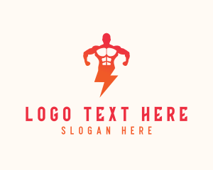 Power Lightning Superhero logo design