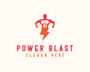 Power Lightning Superhero logo design