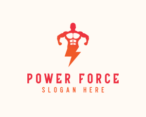 Superhero - Power Lightning Superhero logo design