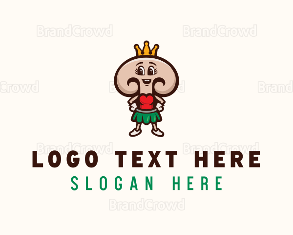 Lady Mushroom Mascot Logo