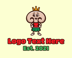 Vegan - Lady Mushroom Queen logo design