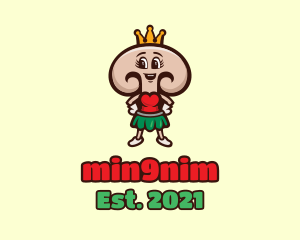 Farmer - Lady Mushroom Queen logo design