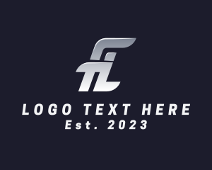 Futuristic - Metallic Letter FL Startup Business logo design
