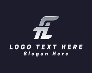 Metallic Letter FL Startup Business Logo