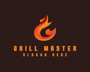 Cookout - Fire Grill Flame logo design