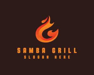 Fire Grill Flame logo design