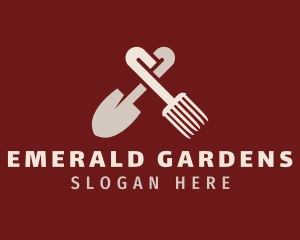 Rake & Shovel Gardening logo design