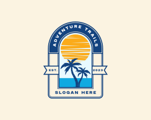 Beach Palm Tree logo design